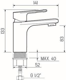 Смеситель для раковины РМС SL134-001F eco хром